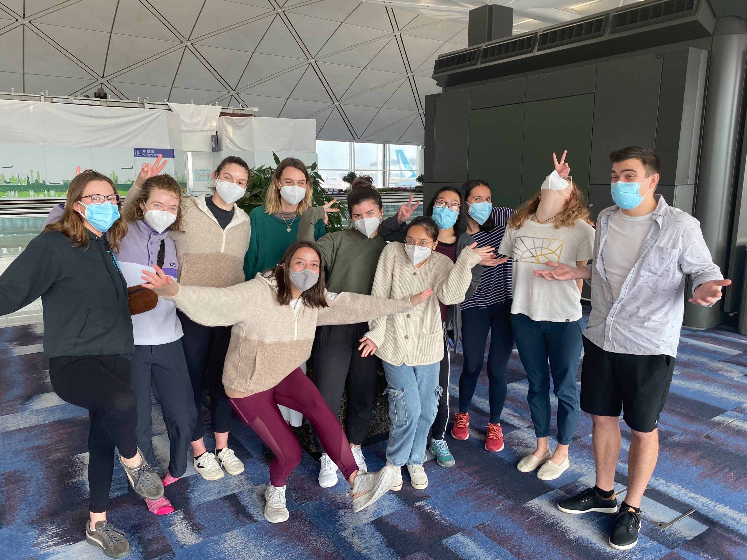 Students in airport